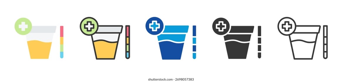 urine tests icon set multi style various collection