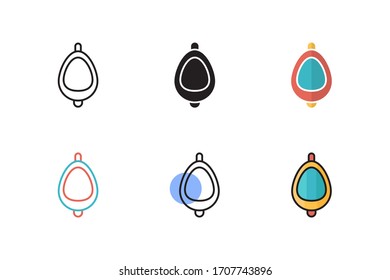 Icono de urinoir vector con seis estilos diferentes. aislado sobre fondo blanco