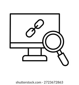 Ilustração Do Vetor De Ícone De Contorno Do Verificador De Url