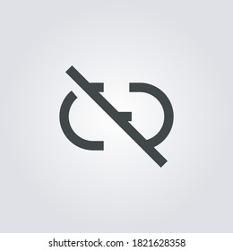 url disable Icon. url disable symbol isolated on Gradient background. Vector Illustration
