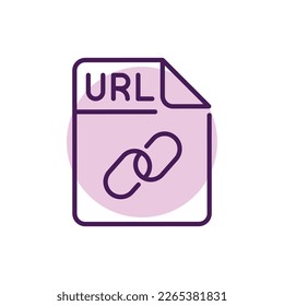 URL file color line icon. Format and extension of documents.