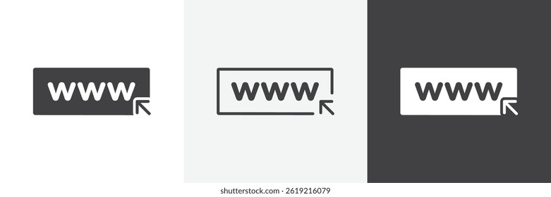 Conjunto de ícones de vetor de linha plana e de URLs