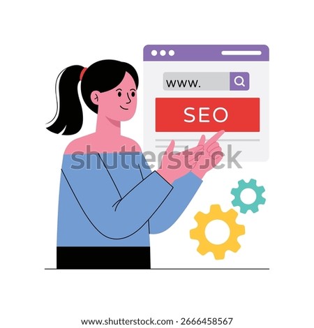Url Guide Flat Illustration. EPS 10 file