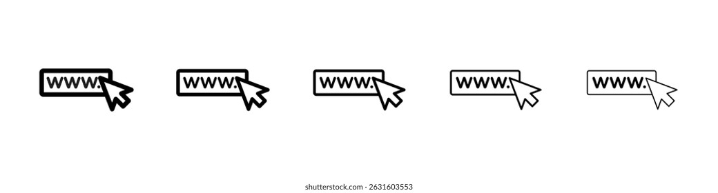 Ícone de URL em preto. Ilustração vetorial para design gráfico