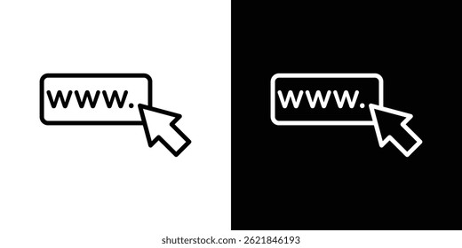 Traçado do conceito do ícone da URL no plano de fundo branco