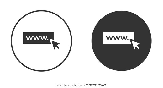 URL-Symbol im Symbolstil für Web Design. UI-UX-Symbole