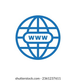 Url icon. Internet http address icon isolated. Globe sign. Network www symbol. internet illustration.