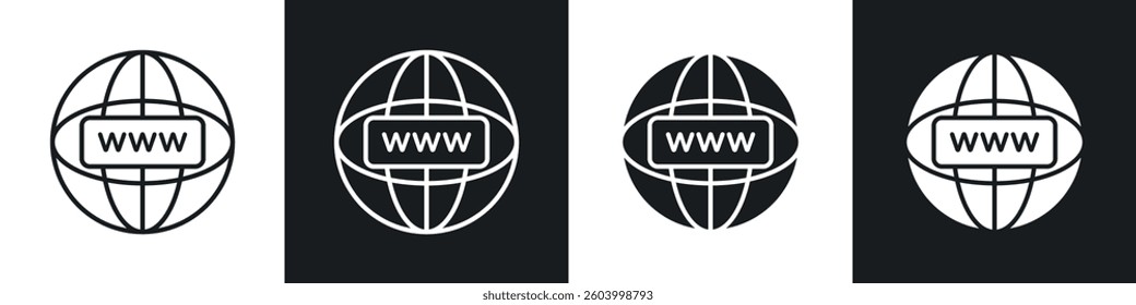 Url icon symbol collection on white background.