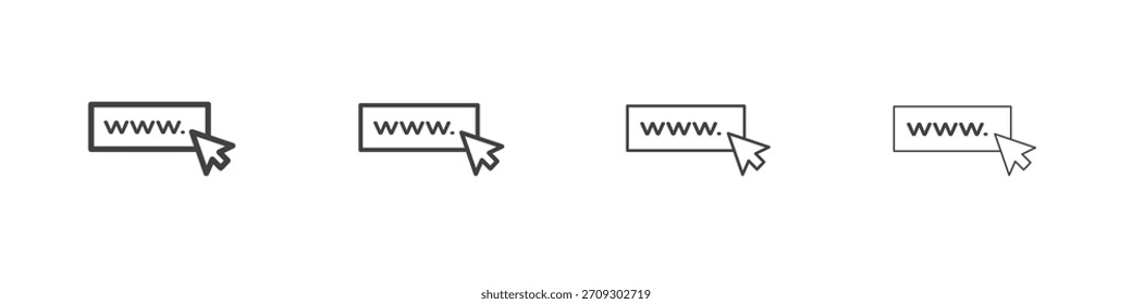 URL-Symbol, Vektorgrafik, Illustration Logo Vorlage in trendigen dünnen Linie editierbare Striche Stil.