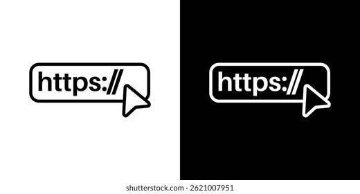 Vetor de ícone de URL para aplicativo móvel e Web
