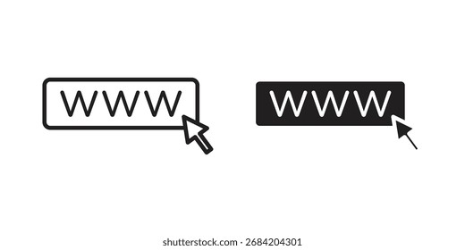 Url icon for web designs. outline and clipart icons set