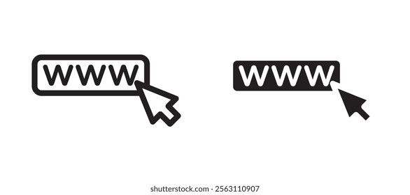 Url icons in black line and filled versions