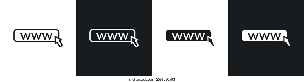 Url icons in flat and linear vector illustration on white background.