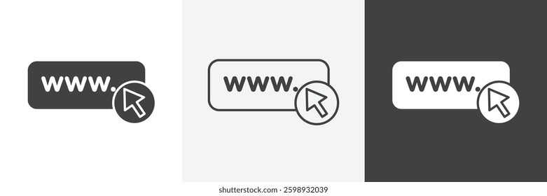 Url icons in Thin line black color. flat simple vector symbols illustration.