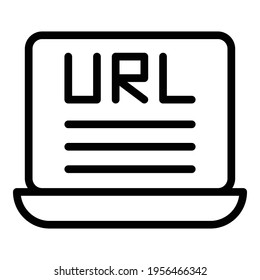 Url information icon. Outline url information vector icon for web design isolated on white background