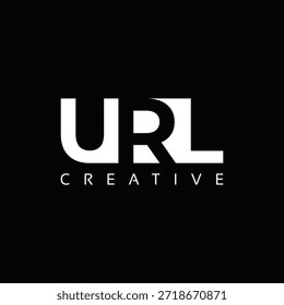 URL letters Logo with negative space design. Letter with geometric typography. Creative Vector Illustration with letters.
