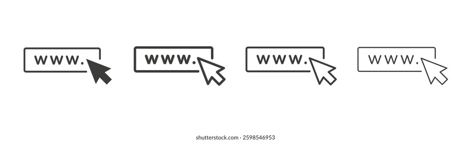 Url line icon vector illustration set.