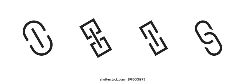 URL link icon set on white background. Vector illustration. Internet url symbol collection. EPS 10.