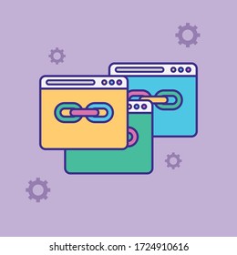 Url link vector icon. Hyperlink chain symbol. Internet URL or webpage url link flat vector illustration