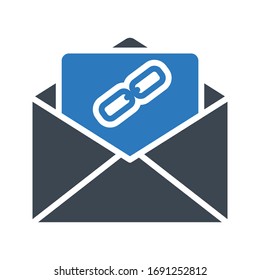 icono de color de glifo vectorial de mensaje url 