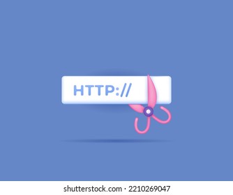 Url Shortener. Use Scissors To An Address Bar Or Link To Make It Shorter. Short And Custom URLs. Technology And Generators. 3d And Realistic Design. Graphic Elements