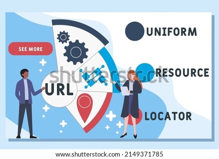 URL - Uniform Resource Locator acronym. business concept background. vector illustration concept with keywords and icons. lettering illustration with icons for web banner, flyer, landing pag