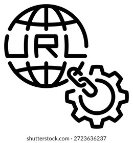 Ilustração do vetor da linha do ícone da URL (Uniform Resource Locator)