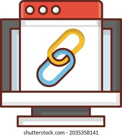 URL Vektorgrafik auf transparentem Hintergrund. Symbole in Premium-Qualität. Vector Line Flaches Farbsymbol für Konzept und Grafikdesign.