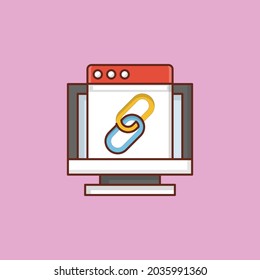 URL Vector illustration on a transparent background. Premium quality symbols. Vector Line Flat color  icon for concept and graphic design.
