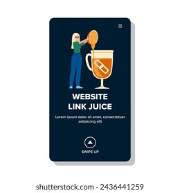 url website link juice vector. visit share, browser domain, internal field url website link juice web flat cartoon illustration