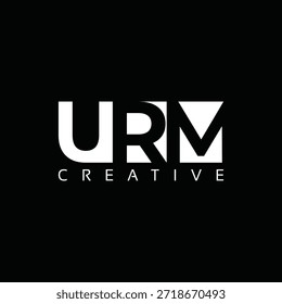 URM letters Logo with negative space design. Letter with geometric typography. Creative Vector Illustration with letters.