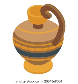 Urn amphora icon. Isometric of Urn amphora vector icon for web design isolated on white background