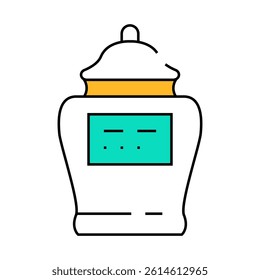 urn with ashes of deceased line icon vector. urn with ashes of deceased sign. isolated symbol illustration