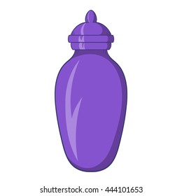Urn for ashes icon in cartoon style isolated on white background. Death symbol