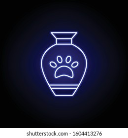 urn, death outline blue neon icon. detailed set of death illustrations icons. can be used for web, logo, mobile app, UI, UX