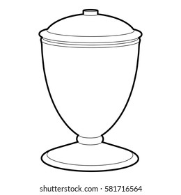 Urn icon. Outline illustration of urn vector icon for web