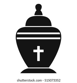 Urn icon. Simple illustration of urn vector icon for web