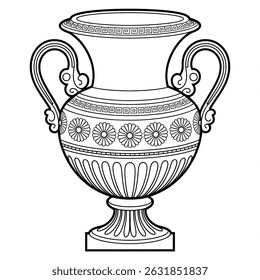 Urn illustration vector style coloring page