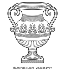 Urn illustration vector style coloring page