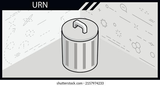 Icono de diseño isométrico urn. Ilustración web de vectores. 3.ª colorida concepción