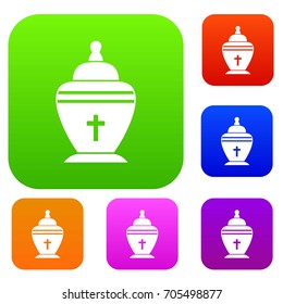 Urn set icon in different colors isolated vector illustration. Premium collection