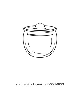 Urn vector linear icon. Ceramic jar vector icon. Jar for loose materials. Ceramic containers for liquids. Caddy. Chinese vase vector. Container for storing things.