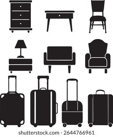 urniture and bag silhouette desing