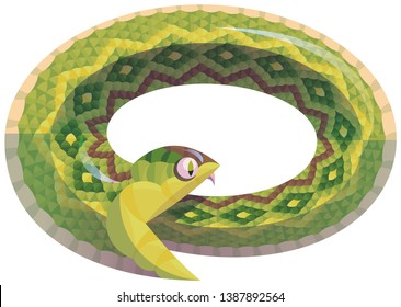 Uroboros. The snake is biting its own tail.
