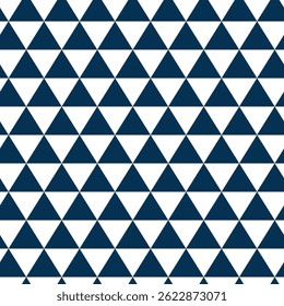Uroko seamless Japanese traditional pattern with repeating triangle scale motif. Navy blue geometric background texture for textile, cultural decoration, and surface design, Vector Illustration