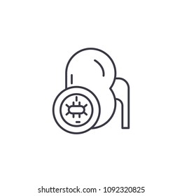 Urological examination linear icon concept. Urological examination line vector sign, symbol, illustration.