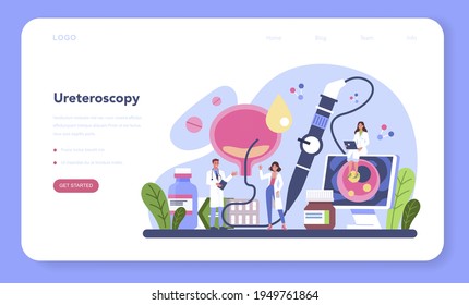 Urologist web banner or landing page. Idea of kidney and bladder