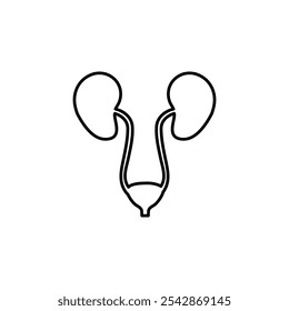Icono de urología. iconos rellenos y de trazo de línea