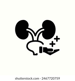 icono de urología, icono aislado de estilo negro