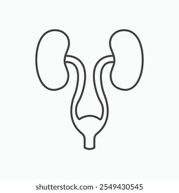 Urologie-Symbol im Stil einer schwarzen dünnen Linie.